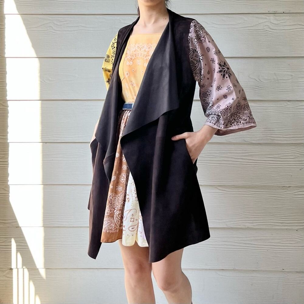 100% Goat Suede | Eileen Fisher Suede Sleeveless Jacket/Coat.--BA10